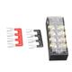 600V 15A Dual Rows 4 Position Screw Terminal Strip Red/Black Pre Insulated Terminal Block Strip