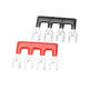 600V 15A Dual Rows 4 Position Screw Terminal Strip Red/Black Pre Insulated Terminal Block Strip