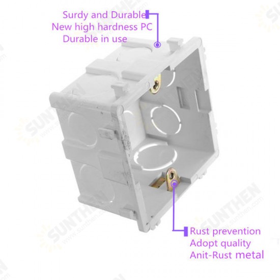 86x86mm Wall Plate Box Universal White Socket Switch Back Cassette 86x86mm Wall Plate Box Universal White Socket Switch Back Cassette