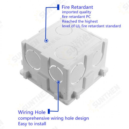 86x86mm Wall Plate Box Universal White Socket Switch Back Cassette