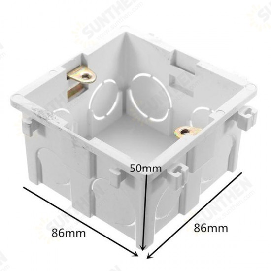 86x86mm Wall Plate Box Universal White Socket Switch Back Cassette 86x86mm Wall Plate Box Universal White Socket Switch Back Cassette