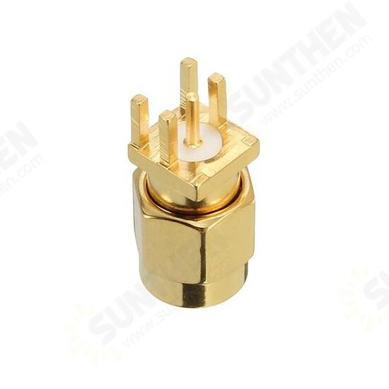 Copper 50Ohm SMA Male Plug PCB Clip Edge Solder Mount RF Connector