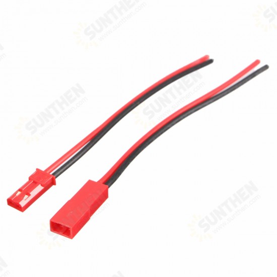 10 Pairs 2 Pins JST Male & Female Connectors Plug Cable Wire Line 110mm Red