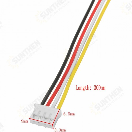 10 Sets Mini JST 2.0mm PH 4Pin 26AWG Male Female Connector Plug Wire Cables 300mm