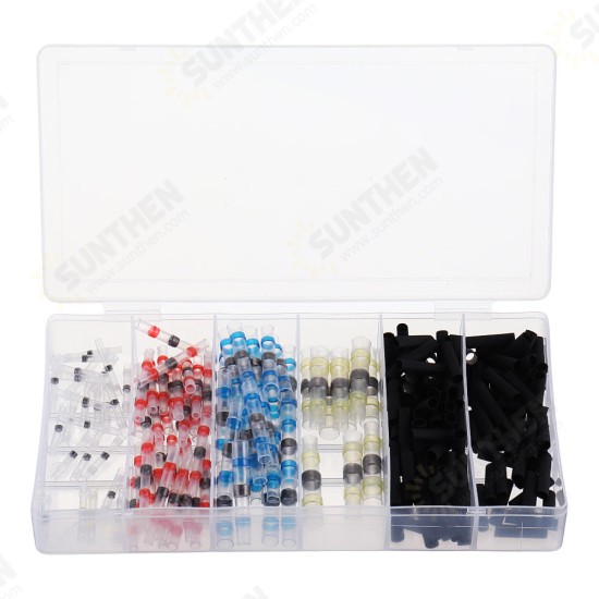 250PCS Solder Seal Wire Connectors Waterproof Heat Shrink Butt Connectors Solder Ring Rerminal Tube Terminal Wire Connector Terminal