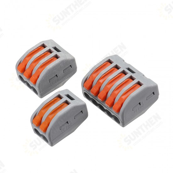 30Pcs 2/3/5 Holes Spring Conductor Terminal Block Electric Cable Wire Connector