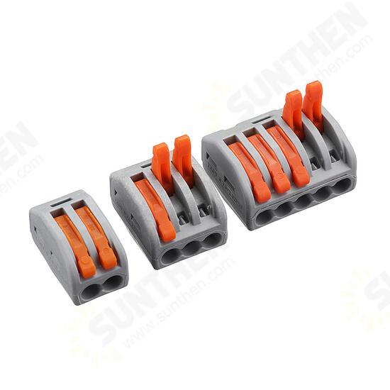 30Pcs 2/3/5 Holes Spring Conductor Terminal Block Electric Cable Wire Connector