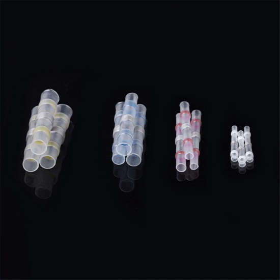 50/100pcs Solder Seal Heat Shrink Tube Butt Wire Connector Terminal Waterproof 4 Size