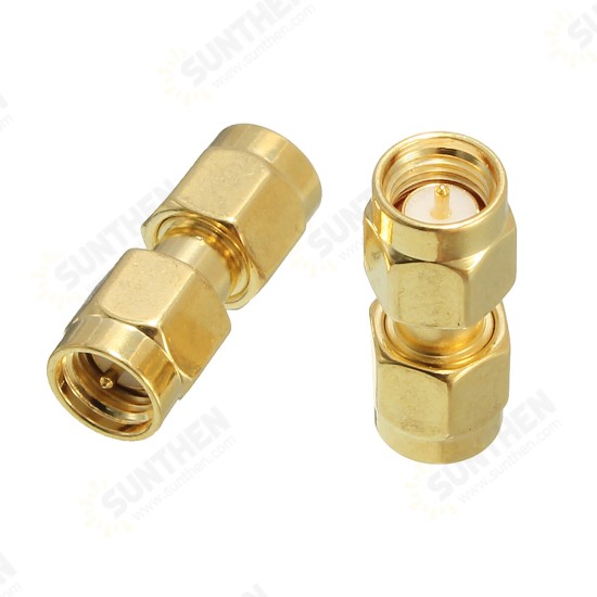 CA01 2Pcs Copper SMA Male To SMA Male Plug RF Coaxial Adapter Connector