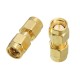 CA01 2Pcs Copper SMA Male To SMA Male Plug RF Coaxial Adapter Connector