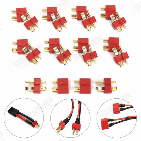 DC 012 20pcs T Plug Male & Female Connectors Deans Style For RC LiPo Battery