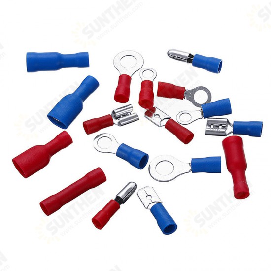 EC09 358Pcs Insulated Electrical Wire Terminals Crimp Connector Butt Spade Kit