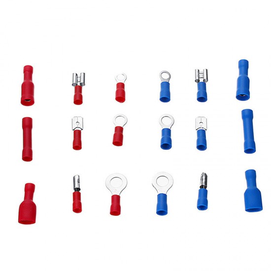 EC09 358Pcs Insulated Electrical Wire Terminals Crimp Connector Butt Spade Kit