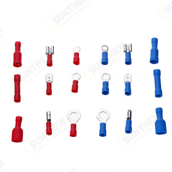 EC09 358Pcs Insulated Electrical Wire Terminals Crimp Connector Butt Spade Kit