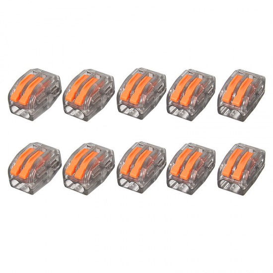 ET15 20Pcs 2 Pin Spring Terminal Block Electric Cable Wire Connector