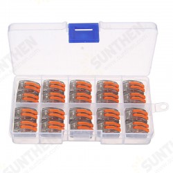 ET15 20Pcs 2 Pin Spring Terminal Block Electric Cable Wire Connector