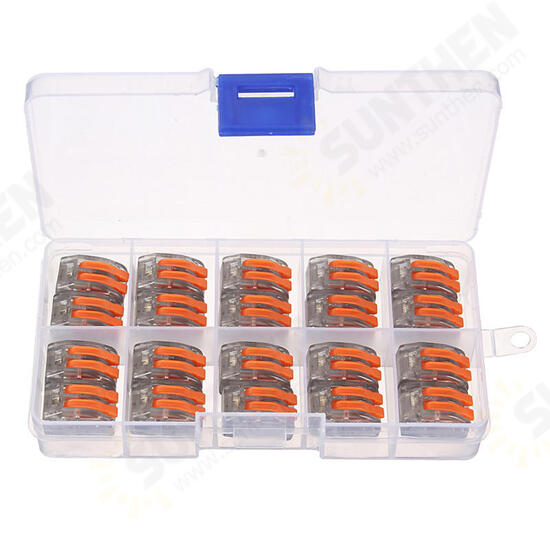 ET15 20Pcs 2 Pin Spring Terminal Block Electric Cable Wire Connector