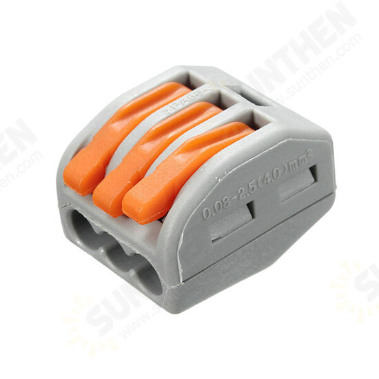 ET25 2/3/5 Pins Spring Terminal Block 5Pcs Electric Cable Wire Connector