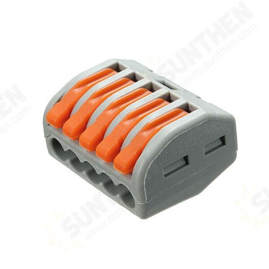 ET25 2/3/5 Pins Spring Terminal Block 5Pcs Electric Cable Wire Connector