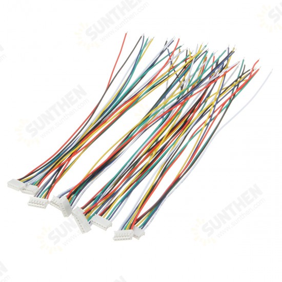 Mini Micro JST 1.5mm ZH 6-Pin Connector Plug and Wires Cables 15cm 10 Set