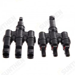 MC4 T-type 3 Branch Parallel Connector Solar Panel Adapter Photovoltaic Connector MC4 T-type 3 Branch Parallel Connector Solar Panel Adapter Photovoltaic Connector