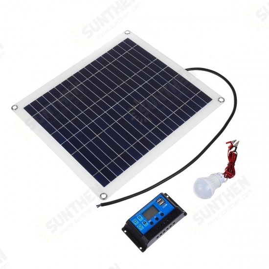 Monocrystalline Solar Panel Solar Powered Panel Kit 2Pcs 5W Bulb With 10A Solar Controller Monocrystalline Solar Panel Solar Powered Panel Kit 2Pcs 5W Bulb With 10A Solar Controller