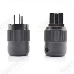 1 Pair AU-700 Gold-plated Copper Connector EU Plug for HiFi Audio DIY Power Cord Cable 1 Pair AU-700 Gold-plated Copper Connector EU Plug for HiFi Audio DIY Power Cord Cable