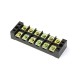 TB4506 600V 45A 6 Position Terminal Block Barrier Strip Dual Row Screw Block Covered W/ Removable Clear Plastic Insulating Cover