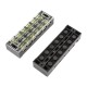 TB4506 600V 45A 6 Position Terminal Block Barrier Strip Dual Row Screw Block Covered W/ Removable Clear Plastic Insulating Cover