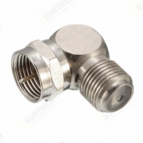 TV Antenna Male To Female Right Angle Cable Connector Adapter