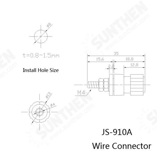 JS-910A AC/DC 4mm Wiring Terminal Block Wire Adapter Connectors 10pcs