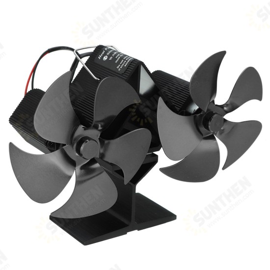 10 Blades Fireplace Eco Fan Thermal Fire Heater Power Wood Stove Fan Household