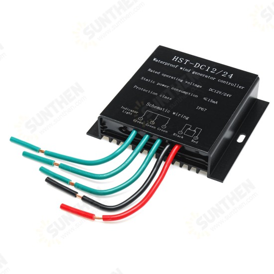 100W-800W DC 12V/24V Wind Turbine Generator Battery Charge Controller Regulator