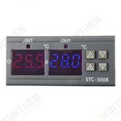 110-220V STC-3008 Digital Display Intelligent Dual Control Electronic Thermostat Dual Display Dual Temperature Adjustable Temperature Controller 110-220V STC-3008 Digital Display Intelligent Dual Control Electronic Thermostat Dual Display Dual Temperature Adjustable Temperature Controller
