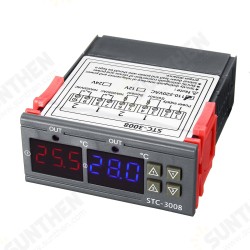 110-220V STC-3008 Digital Display Intelligent Dual Control Electronic Thermostat Dual Display Dual Temperature Adjustable Temperature Controller 110-220V STC-3008 Digital Display Intelligent Dual Control Electronic Thermostat Dual Display Dual Temperature Adjustable Temperature Controller