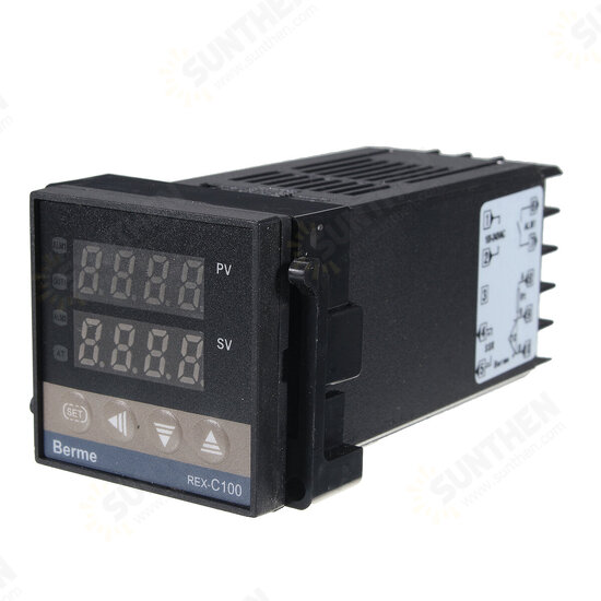 110-240V 0~1300℃ REX-C100 Digital PID Temperature Controller Kit Alarm Function With Probe Relay