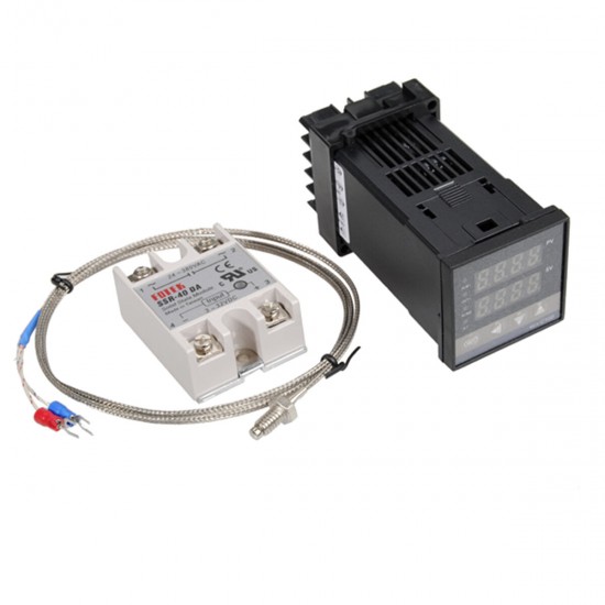 110-240V 0~1300℃ REX-C100 Digital PID Temperature Controller Kit Alarm Function With Probe Relay