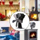 1100RPM 5 Blade Wood Stove Fan Fireplace Fire Heat Powered Saving Ecofan Silent Fan