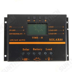 12V/24V 40A/50A/60A/80A PWM Solar Controller LCD Function 5V DC Solar Panel Battery Charge Regulator 12V/24V 40A/50A/60A/80A PWM Solar Controller LCD Function 5V DC Solar Panel Battery Charge Regulator