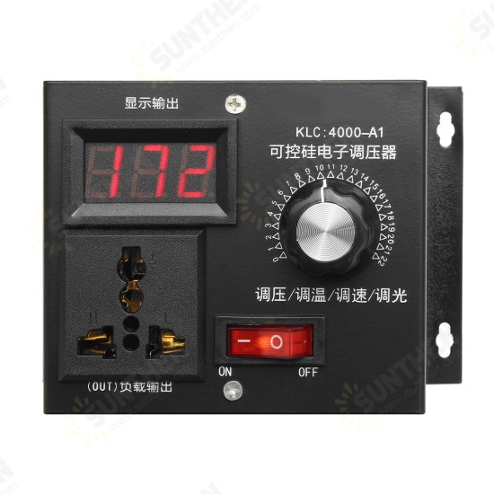 220V 4000W Universal Motor Speed Controller Variable Voltage Speed Regulator LED Display Motor