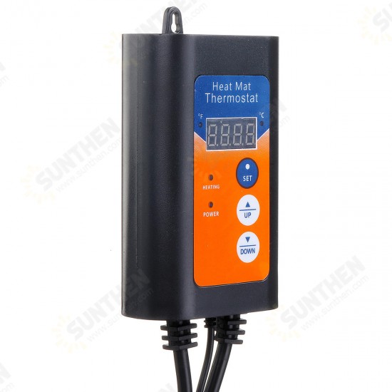 220V 8.3A 42-108°F Digital Thermostat Controller Plant/Reptile Pet Heat Lamp Thermostat 1000W LCD Display Controller Temperature