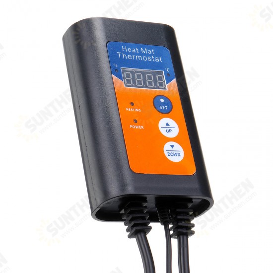 220V 8.3A 42-108°F Digital Thermostat Controller Plant/Reptile Pet Heat Lamp Thermostat 1000W LCD Display Controller Temperature