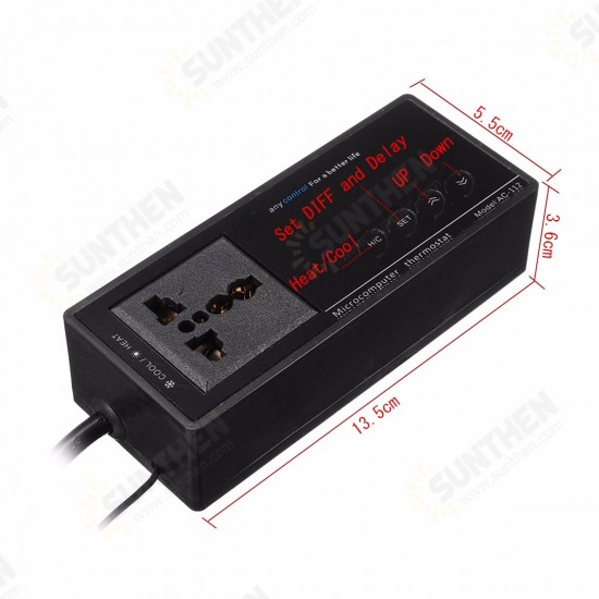 220V Digital Thermostat Temperature Controller Socket for Reptile Aquarium Tank