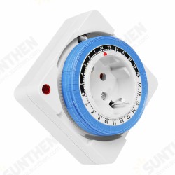 24-Hour 230V 16A Program Timer Socket Mechanical Outlet Timer EU Plug