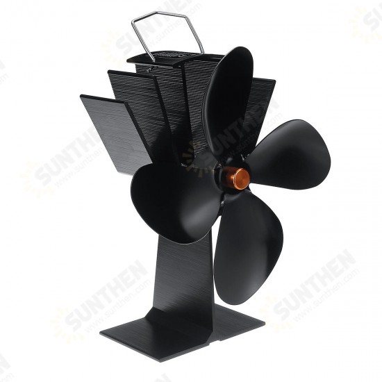 4 Blade Eco Friendly Heat Powered Wood Log Burner Fireplace Stove Fan Silent