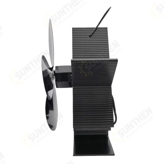 4 Blade Fireplace Heat Powered Stove Fan Wood Burner Quiet Home Efficient Heat Distribution