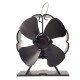 4 Blade Stove Fan 160-210CFM 1300RPM Heat Powered Stove Fan for Wood Log Burner Fireplace Slient Eco-Frienly Fan