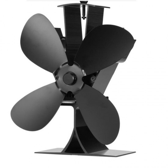 4 Blades Aluminum Fireplace Fan 1100rpm Quiet Heat Powered Stove Fan Wood Burning Eco-Friendly Efficient Heat Distribution