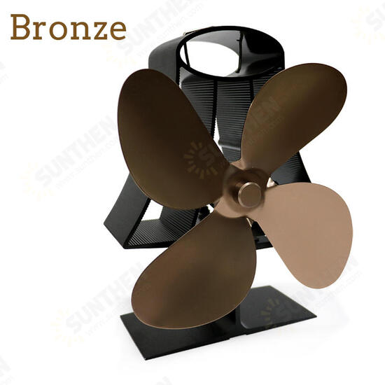 4 Blades Wall Mounted Heat Self-Powered Wood Stove Fan for Burner Fireplace Silent Ecofan