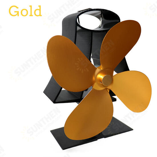 4 Blades Wall Mounted Heat Self-Powered Wood Stove Fan for Burner Fireplace Silent Ecofan